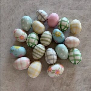 Colorful Decorative Easter Eggs, Set of 19, 3”H x 2”W